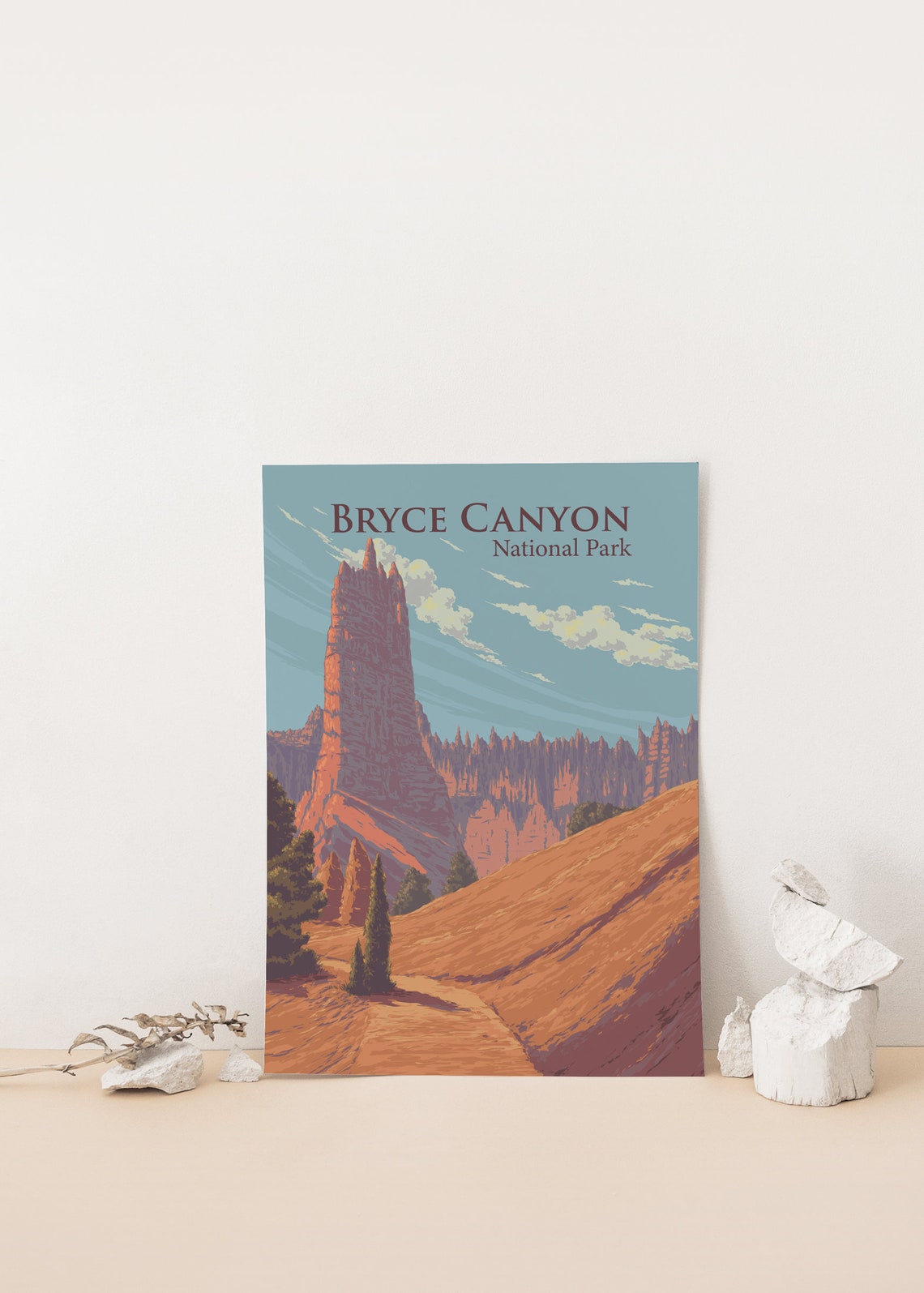 Bryce Canyon National Park Utah Hoodoos Desert Trail Scene Art Poster - Image 4