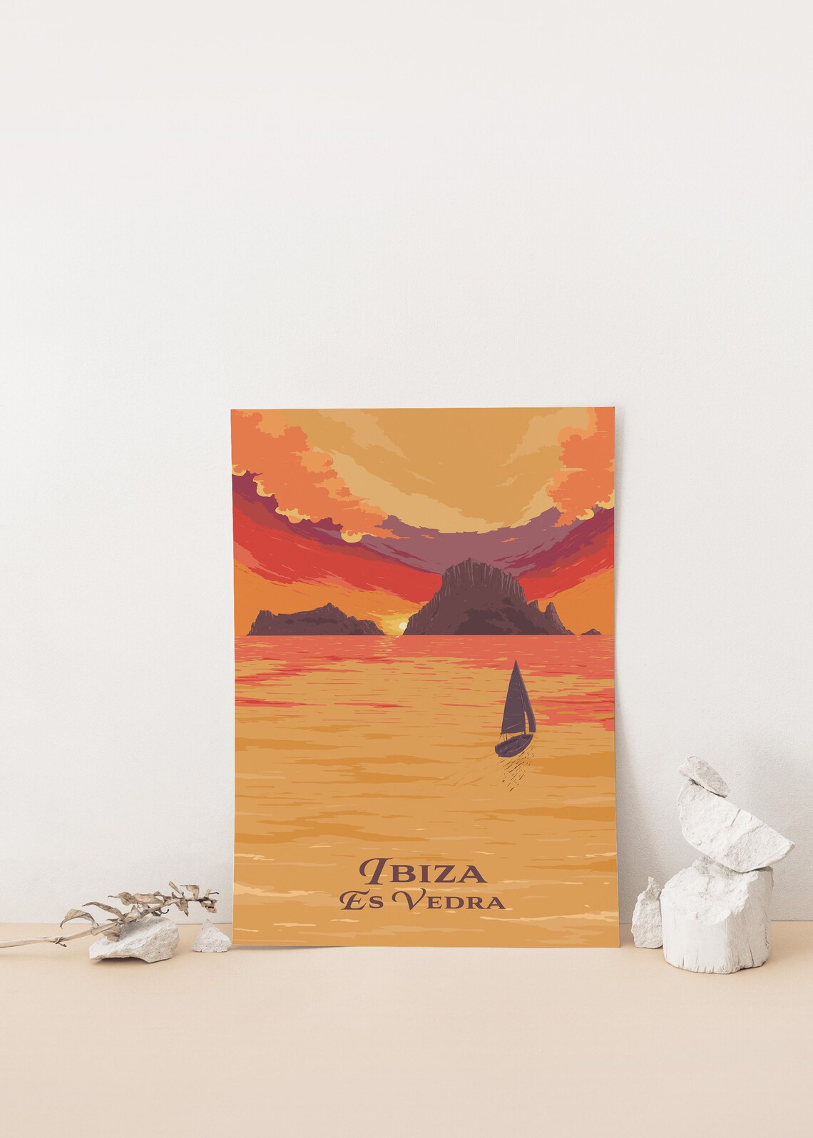 Ibiza Travel Poster, Es Vedra Vintage Travel Poster - Image 3
