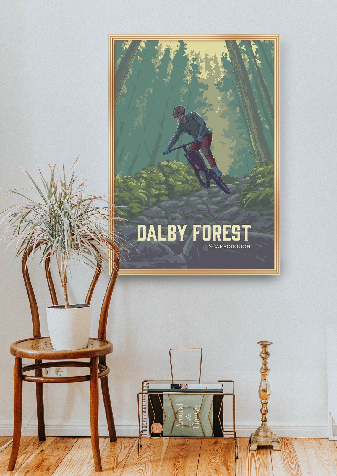 Dalby Forest Mountain Biking Poster, Vintage Travel Print - Image 2