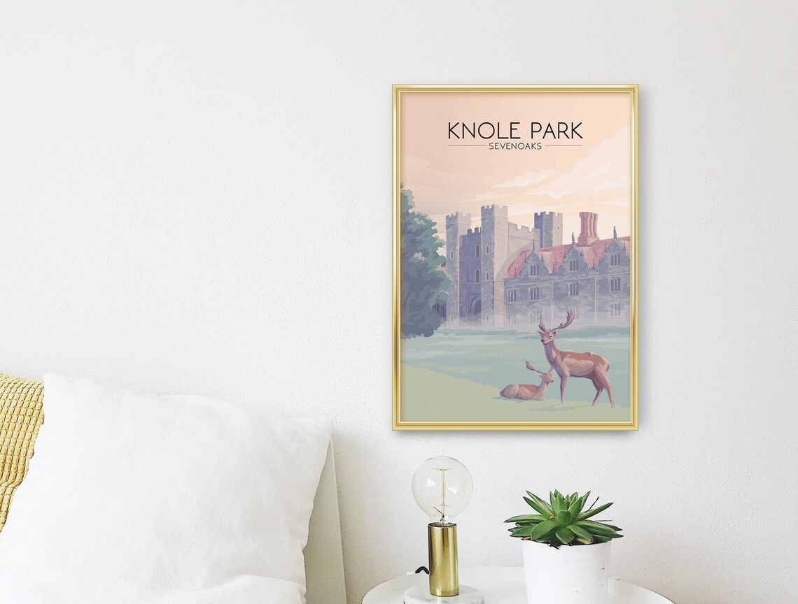 Knole Park Travel Poster, Sevenoaks Kent Downs - Image 3