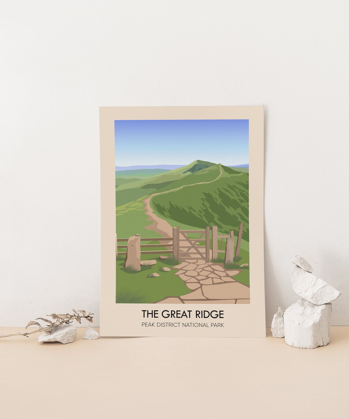 The Great Ridge Peak District National Park Stone Gate Hiking Trail Poster - Image 3