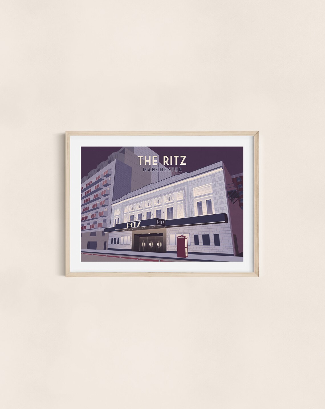 The Ritz Manchester Vintage Travel Poster, Art Deco - Image 3
