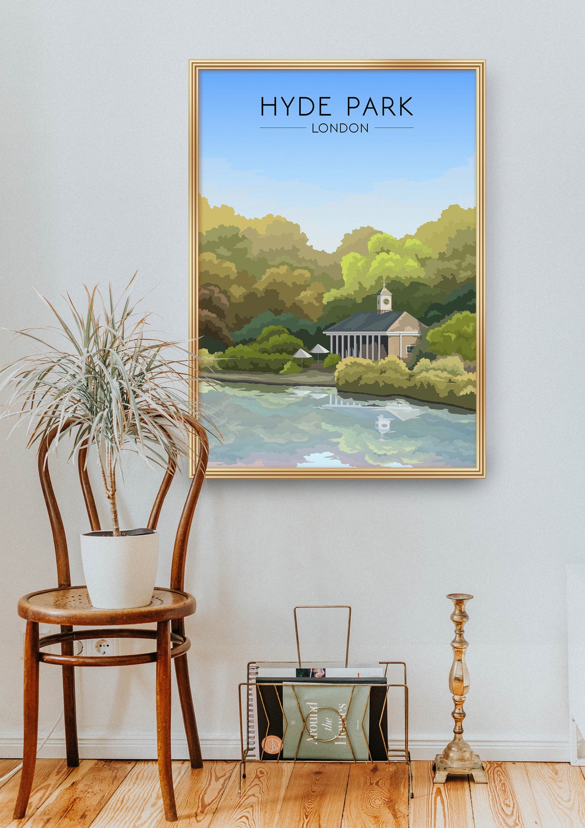 Hyde Park Serpentine Boathouse Vintage London Royal Park Poster - Image 2