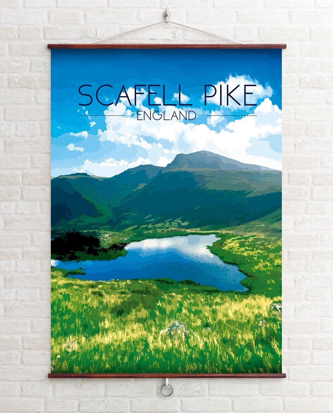 Scafell Pike Poster, Lake District Mountain Art - Image 4