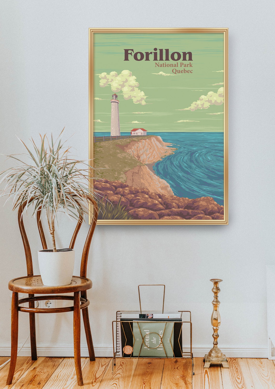 Forillon National Park Quebec Lighthouse Vintage Travel Poster - Image 2