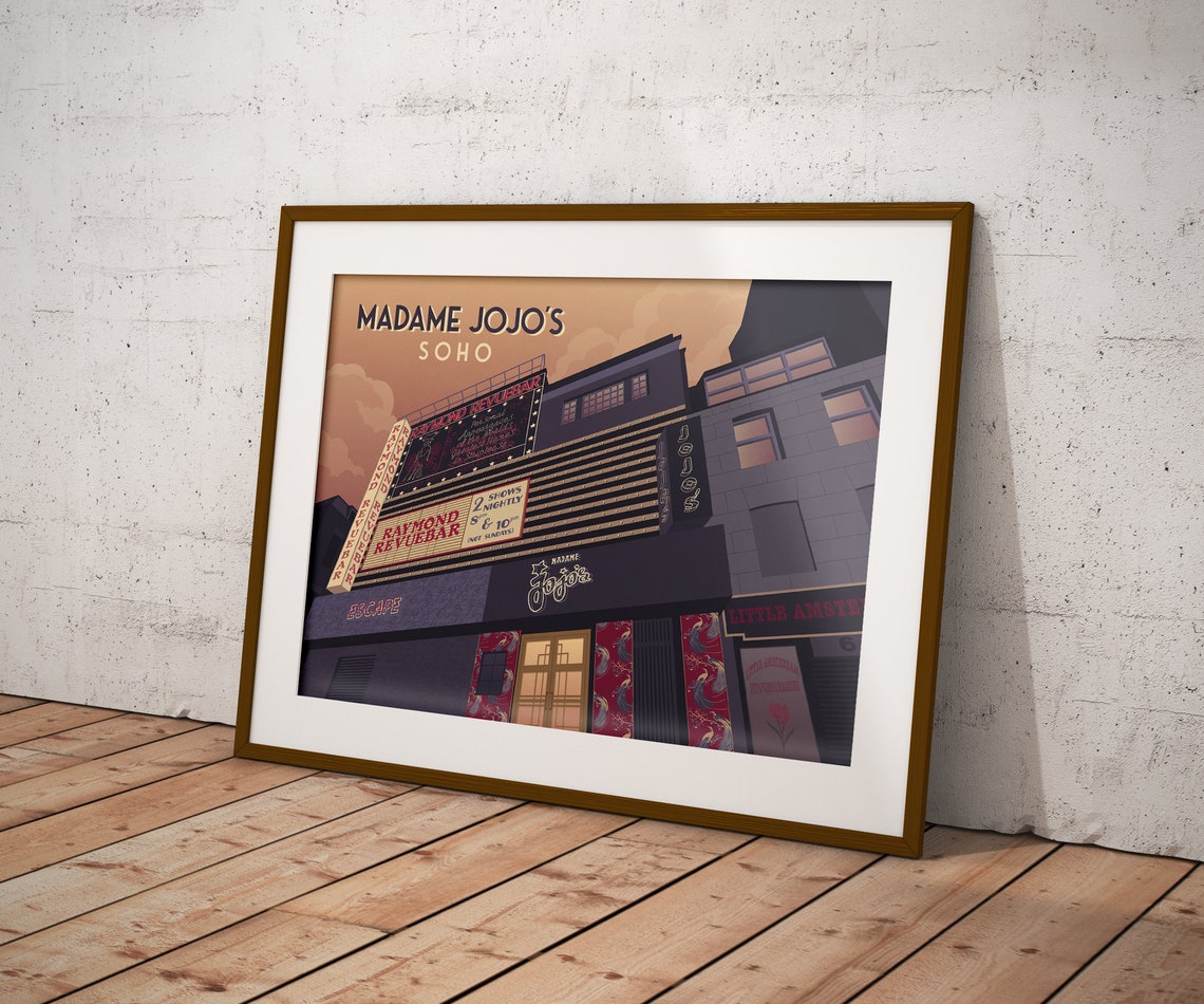 Madame Jojos Art Print Soho London London Travel Poster Cabaret Club Nightclub West End Venue Poster Raymond Revue Bar Burlesque - Image 3