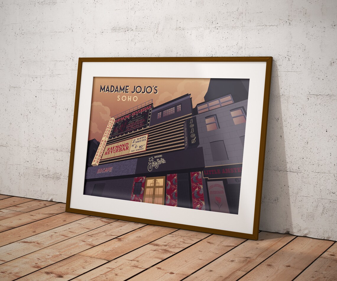 Madame Jojo's Soho London Cabaret Venue Marquee Vintage Poster - Image 3