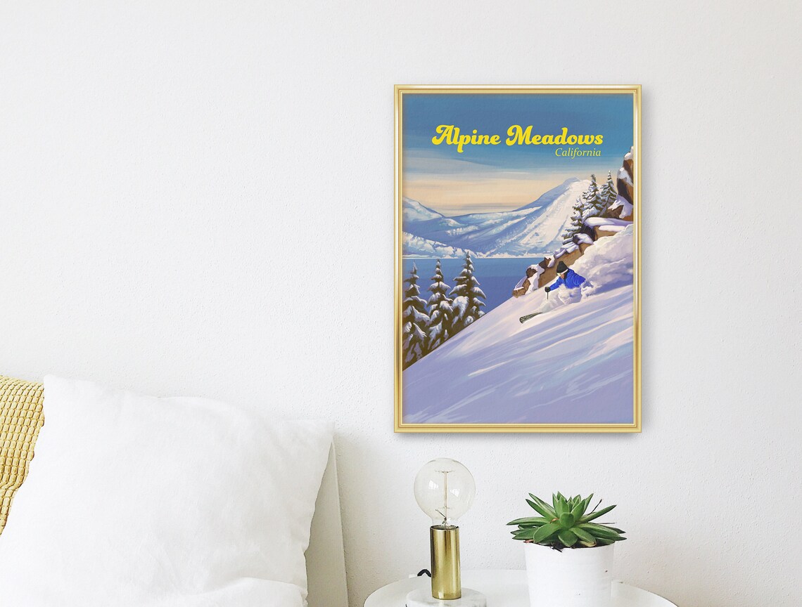 Alpine Meadows Ski Resort Lake Tahoe Travel Poster - Image 3