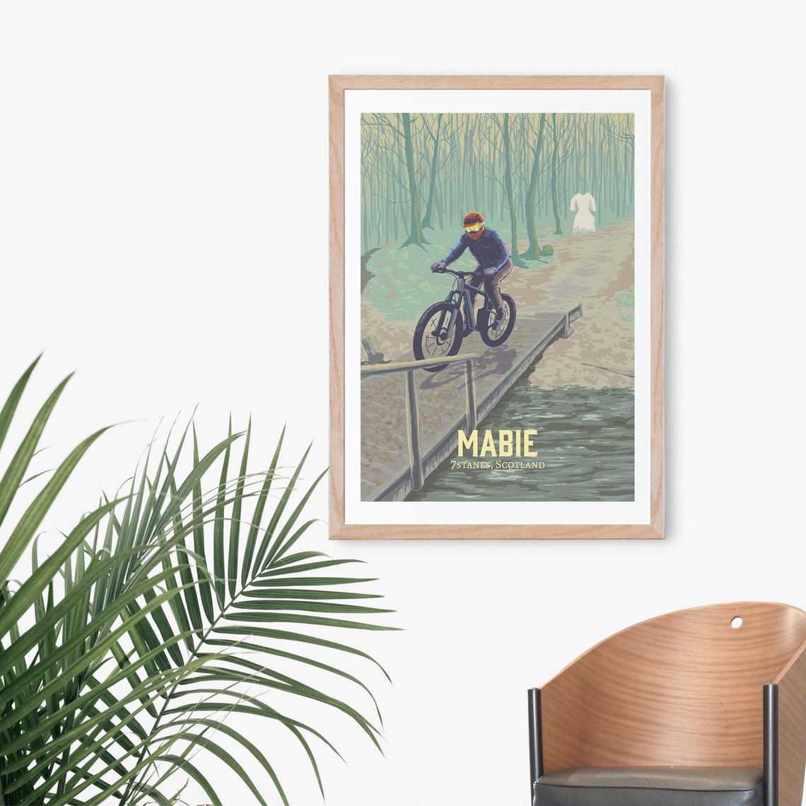 Mabie Mountain Biking 7stanes Scotland Misty Forest Trail Poster - Image 3