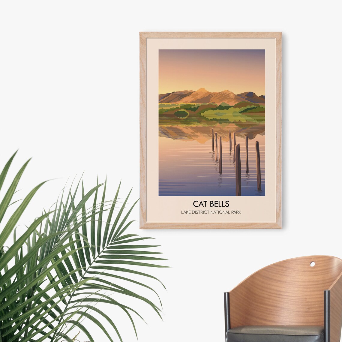Cat Bells Lake District Vintage Travel Poster Print - Image 2