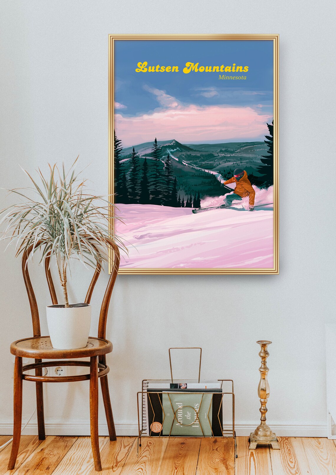 Lutsen Mountains Vintage Travel Poster, Minnesota - Image 2