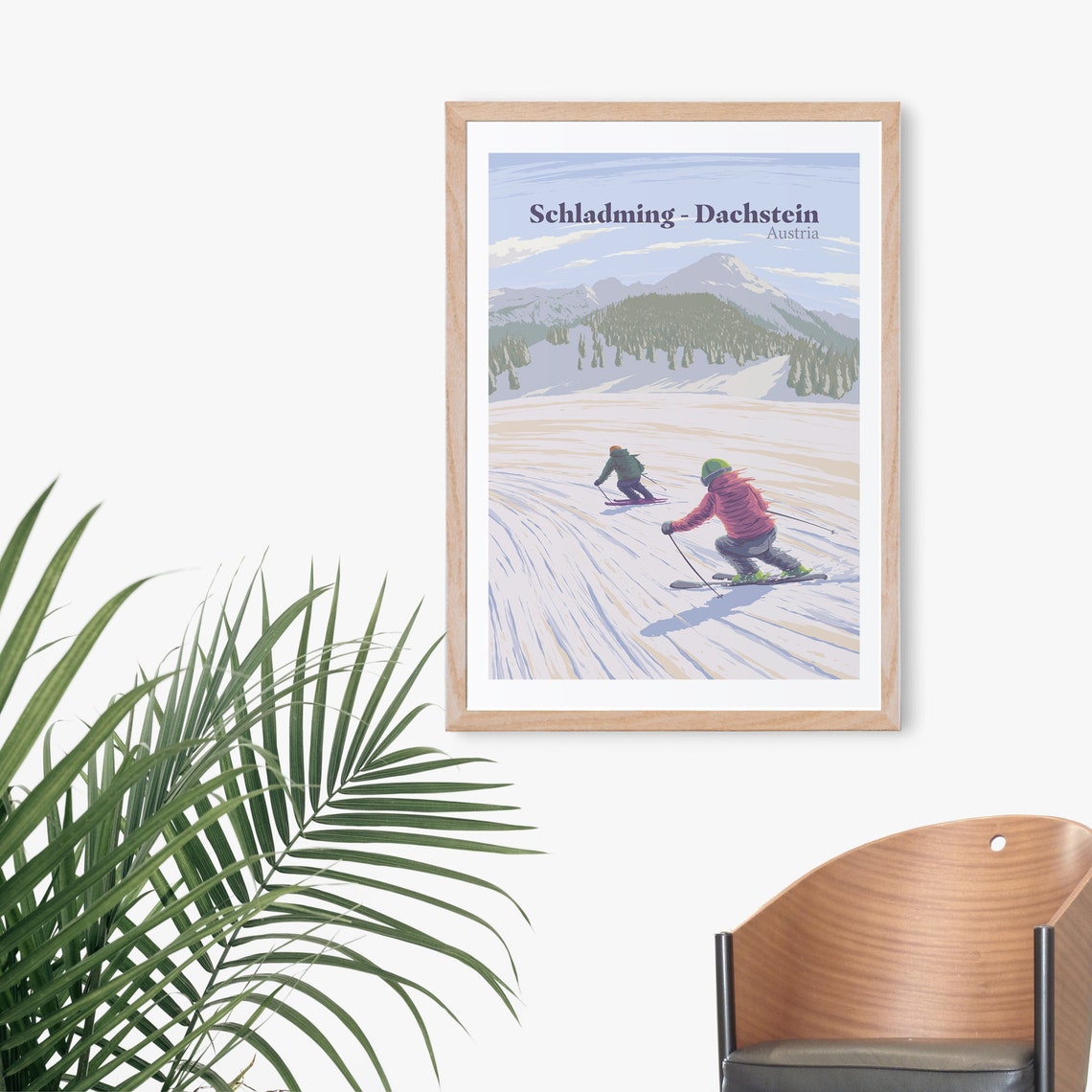 Schladming Dachstein Austria Ski Resort Vintage Travel Art Poster - Image 3