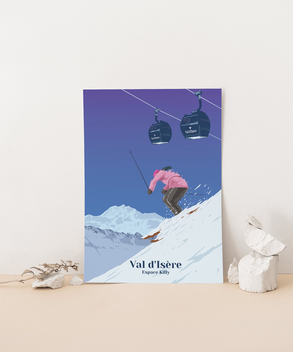 Val Disere Retro Vintage Ski Resort Travel Poster - Image 4