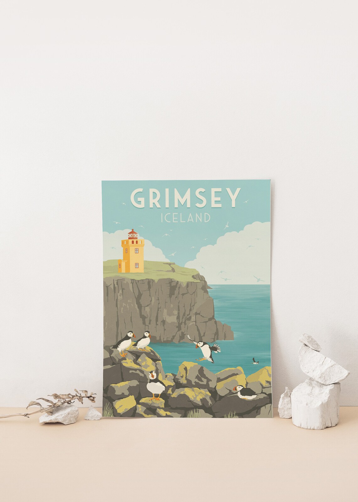 Grimsey Iceland Travel Poster, Arctic Circle Nature - Image 3
