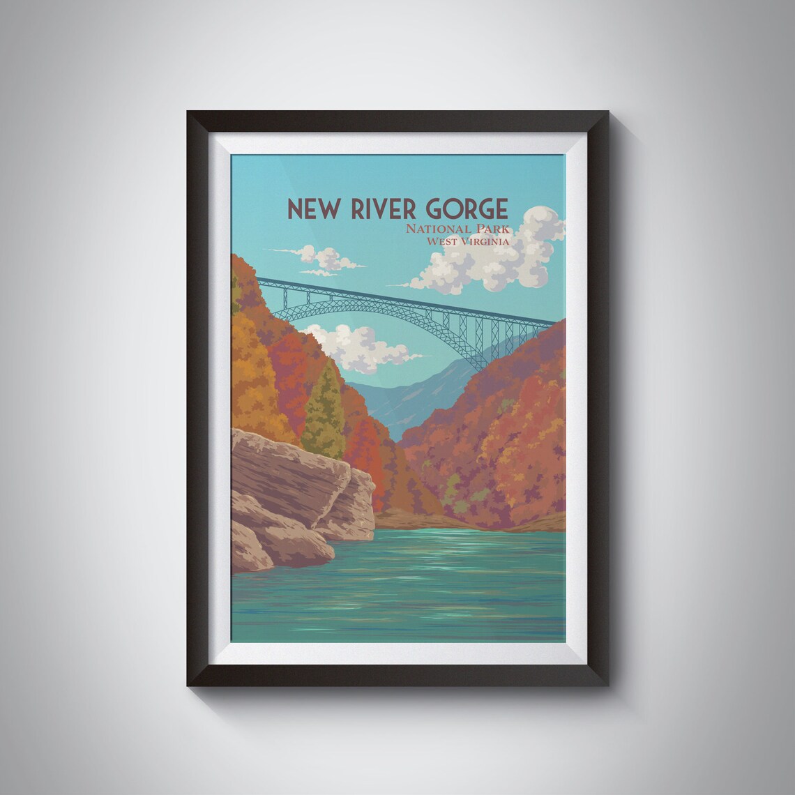 New River Gorge National Park Autumn Bridge West Virginia Poster