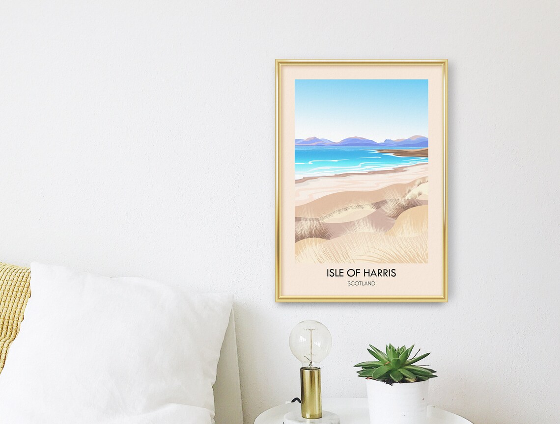 Isle of Harris Travel Poster, Scottish Island Art - Image 3