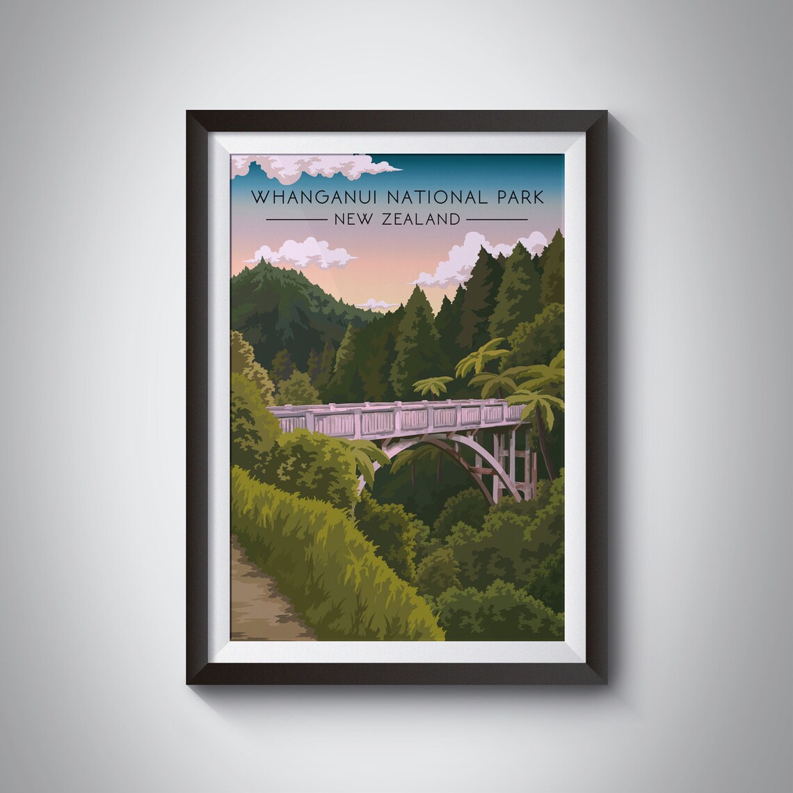 Whanganui National Park New Zealand Bridge to Nowhere Poster