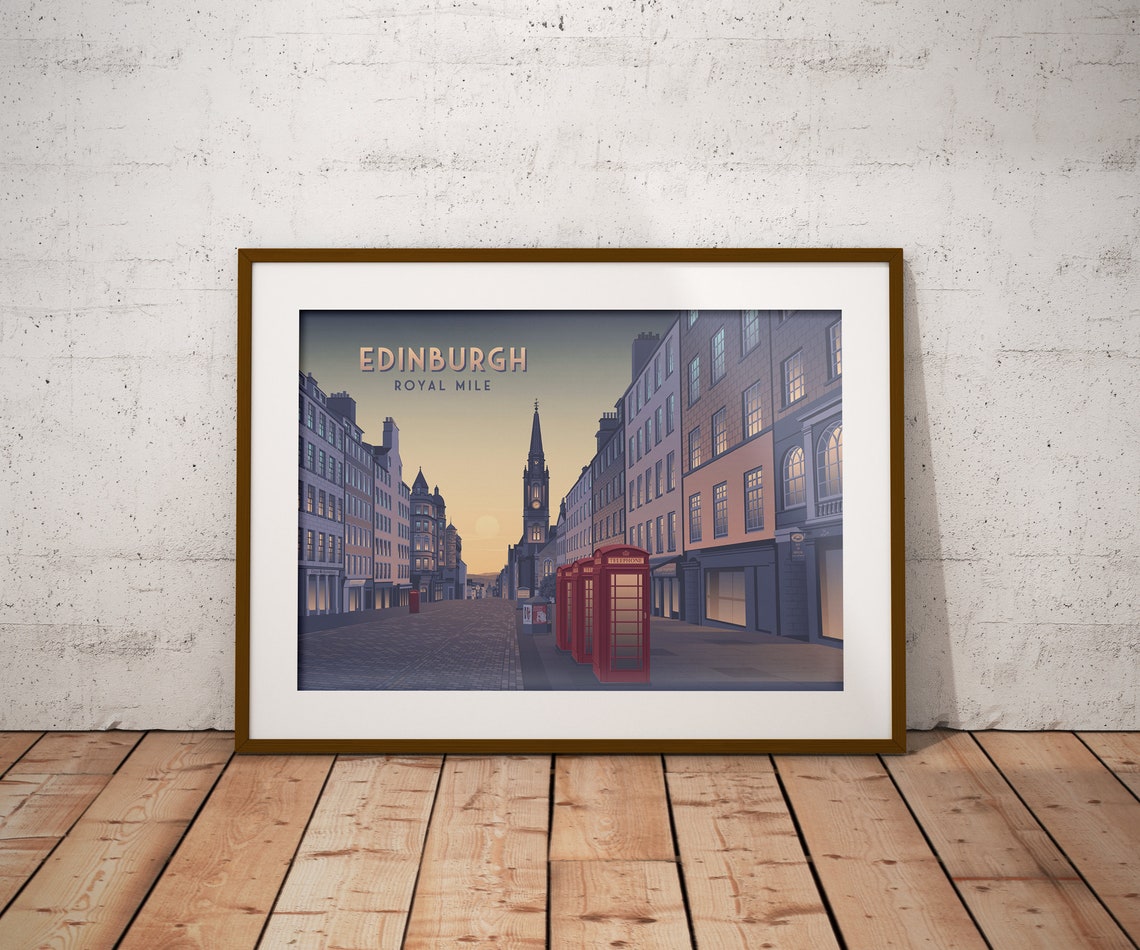 Edinburgh Royal Mile Travel Poster Scotland Travel Print Edinburgh Fringe Festival Architecture City Skyline Scottish Wall Art Decor - Image 4