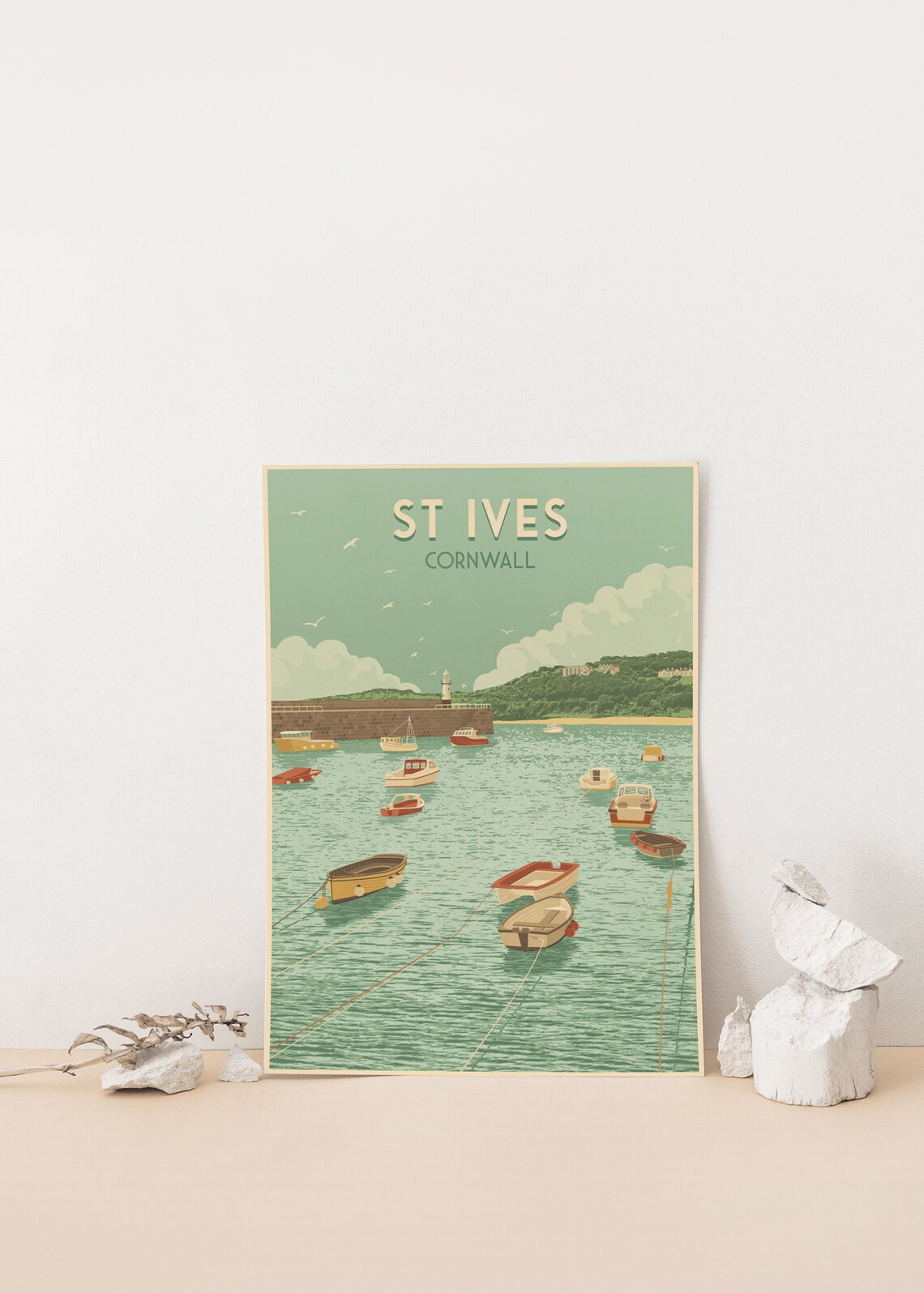 St Ives Cornwall Travel Poster, Seaside Travel Print - Image 4