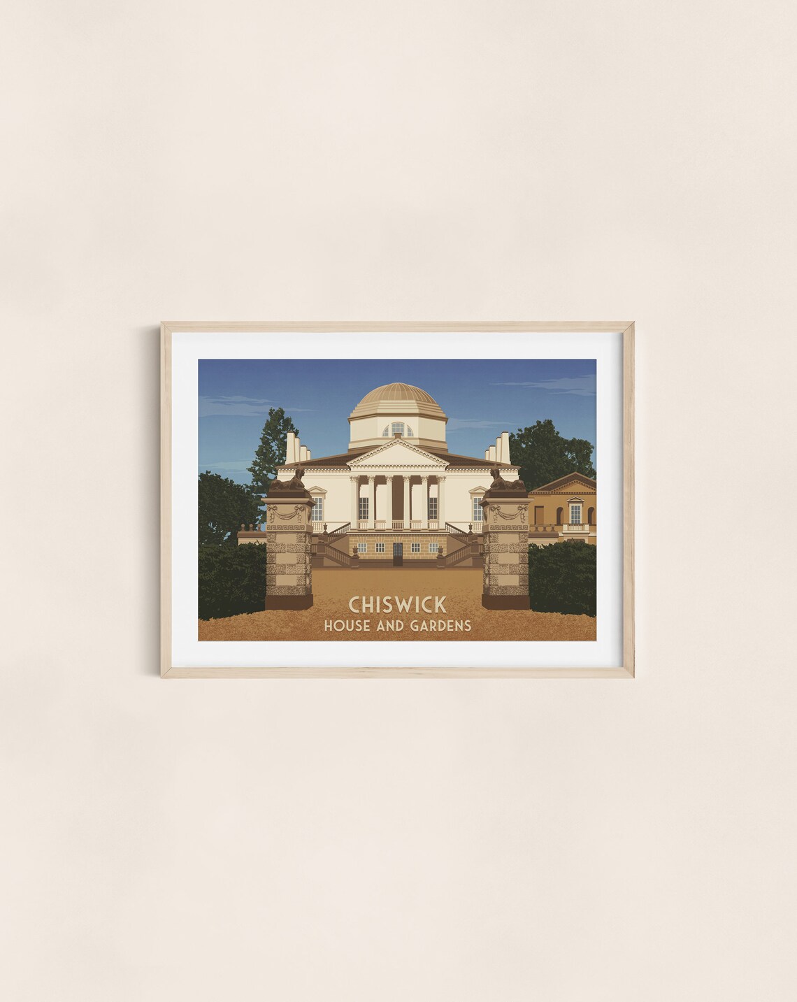 Chiswick House And Gardens Vintage Travel Poster - Image 3