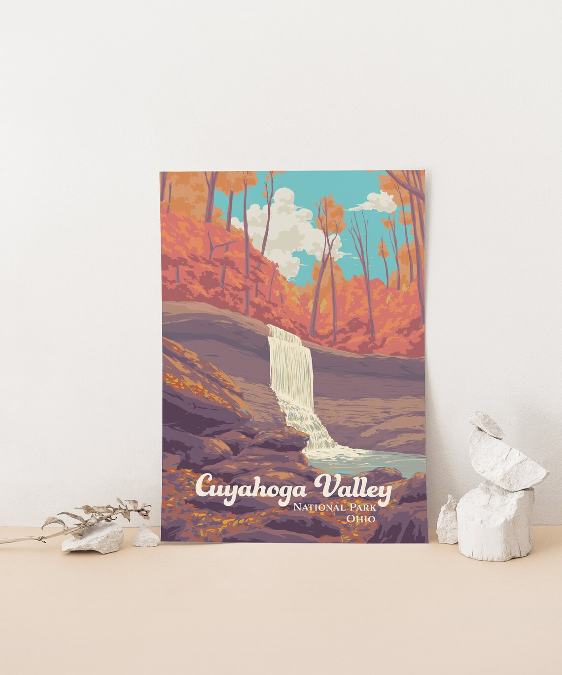 Cuyahoga Valley National Park Autumn Waterfall Vintage Poster - Image 4