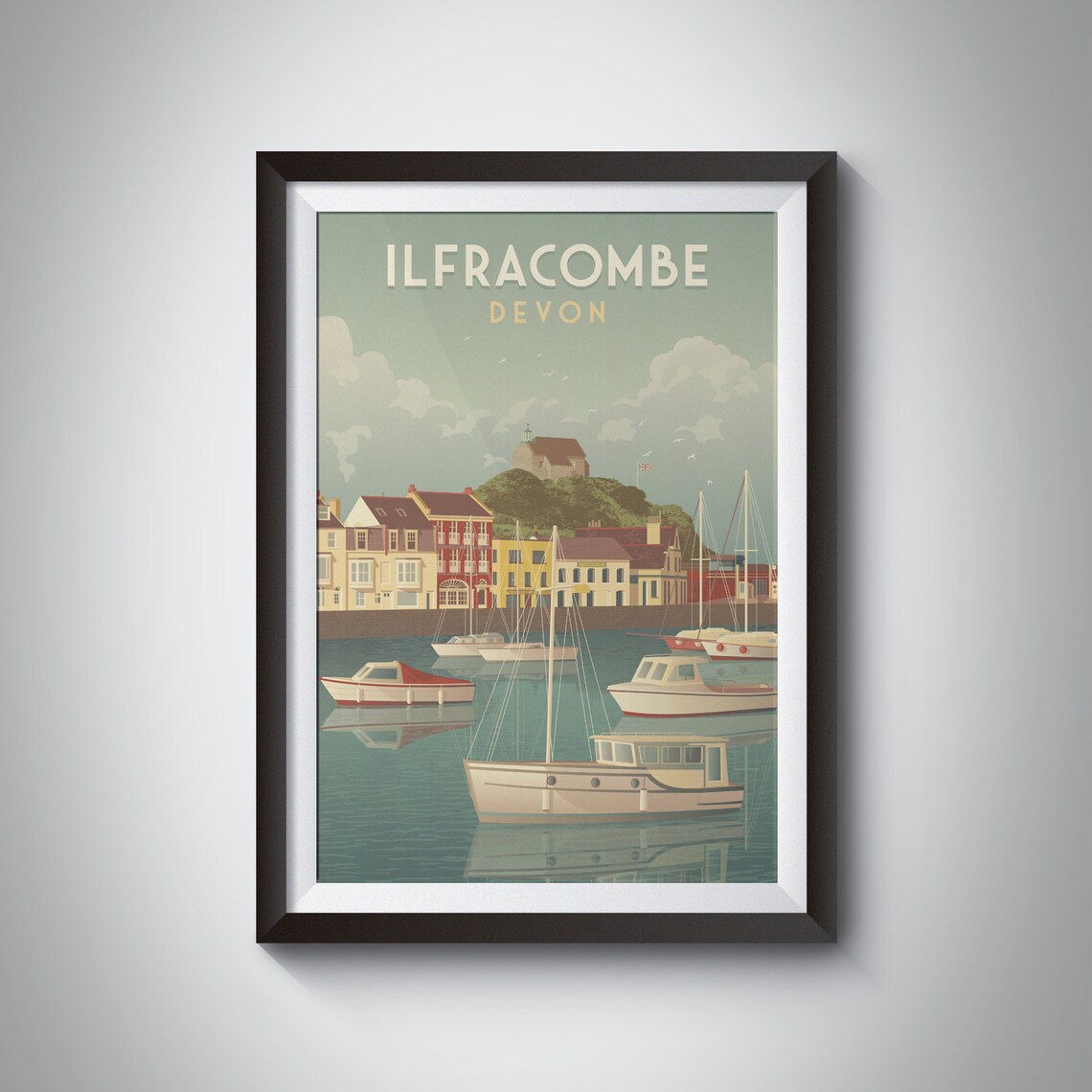 Ilfracombe Devon Vintage Travel Poster, Seaside Art