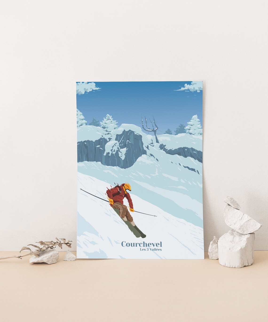 Courchevel Vintage Ski Resort Travel Poster - Image 4