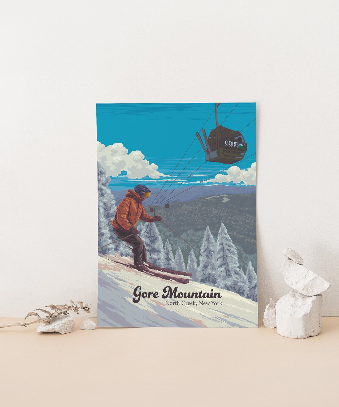Gore Mountain Vintage Travel Poster, New York Ski - Image 4