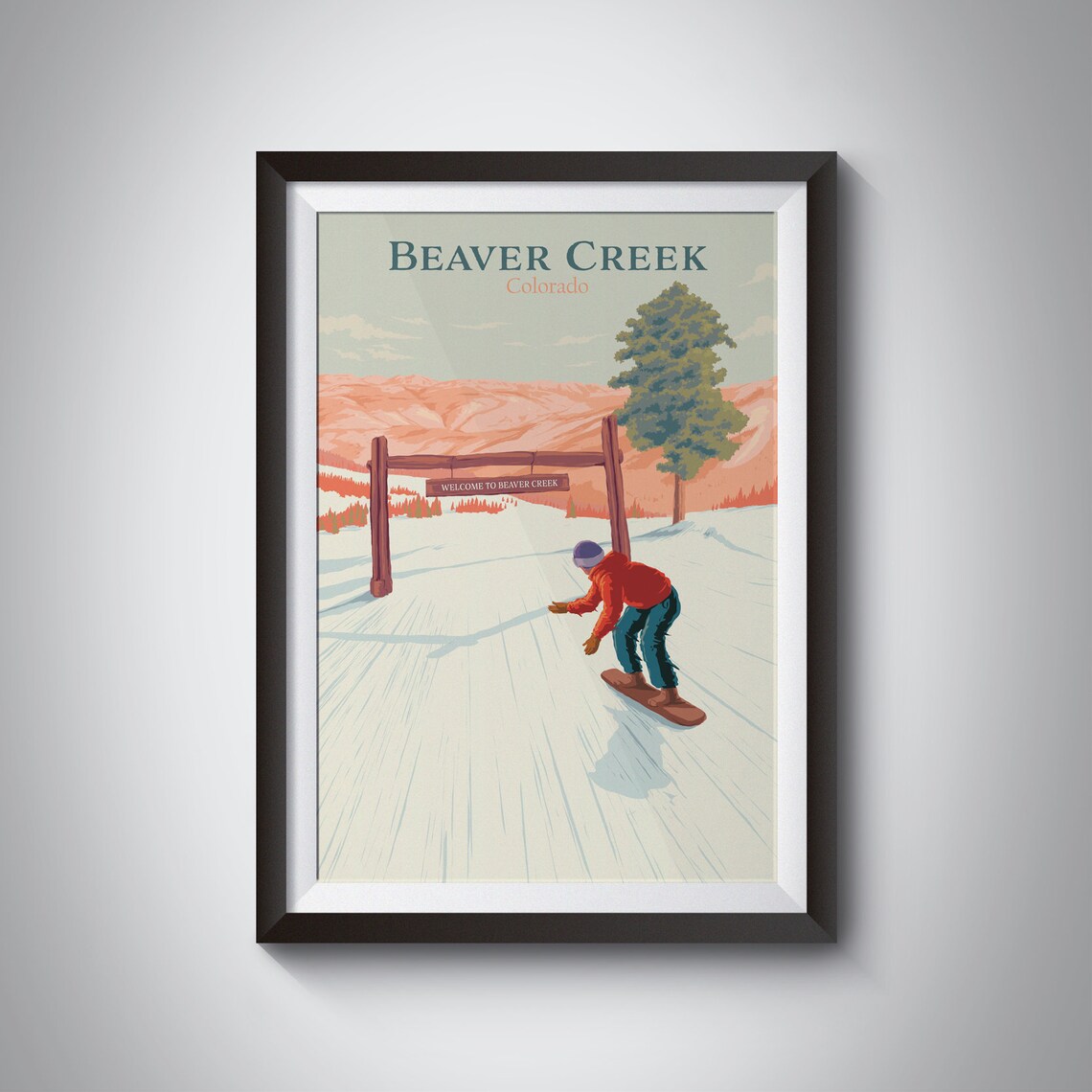 Beaver Creek Colorado Travel Poster, Ski Resort