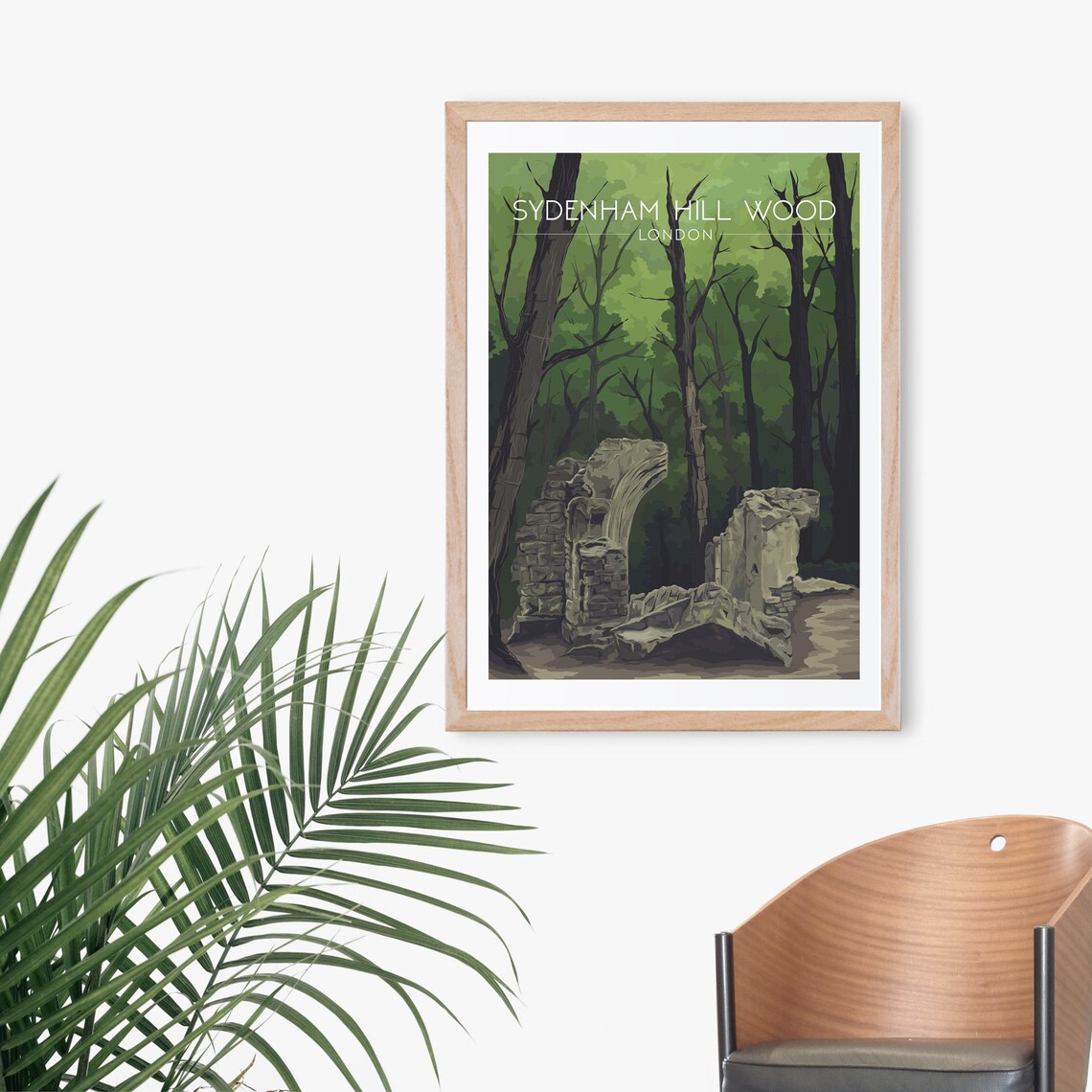 Sydenham Hill Wood London Ancient Woodland Ruins Vintage Travel Poster - Image 3