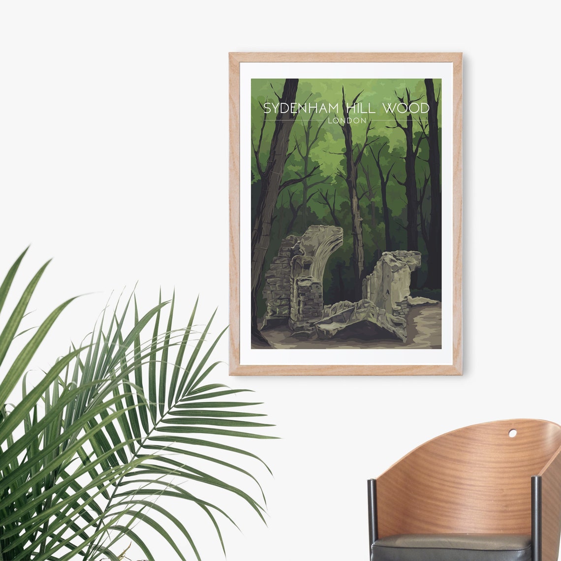 Sydenham Hill Wood Poster South London Park London Travel Print Southwark Dulwich Norwood Ridge Forest Hill Sydenham Folly Framed - Image 3