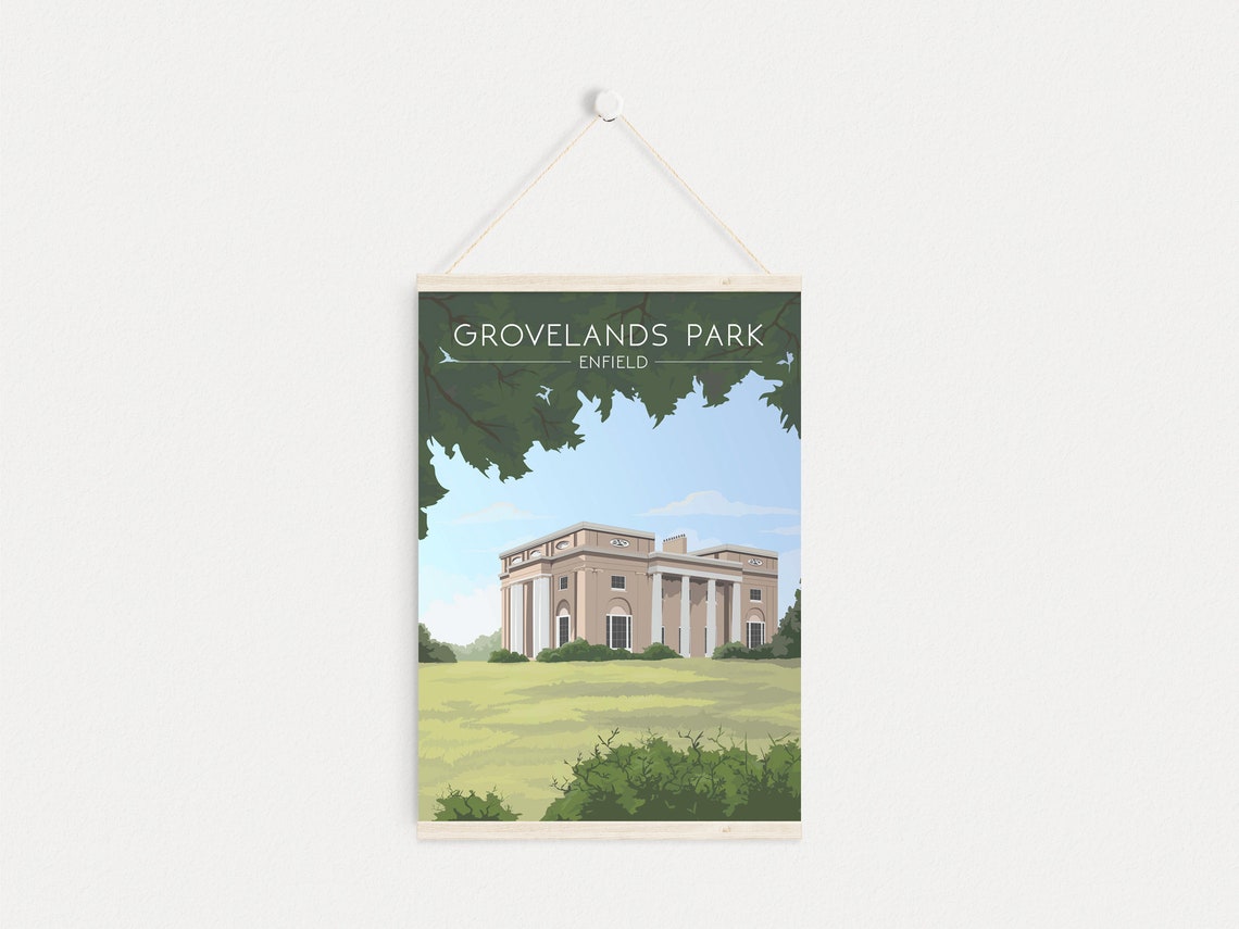 Grovelands Park Mansion Vintage Enfield North London Park Poster - Image 4