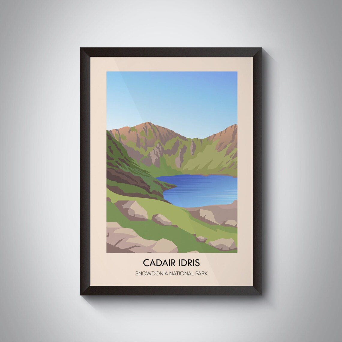Cadair Idris Snowdonia Travel Poster Wales Travel Print National Park Art Penygader Gwynedd North Wales Framed Print Wall Art Gift