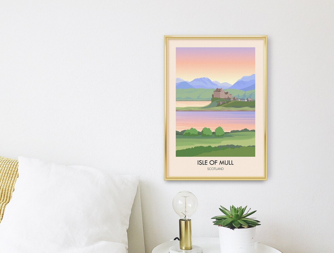 Isle Of Mull Sunset Vintage Scottish Island Castle Travel Poster - Image 3