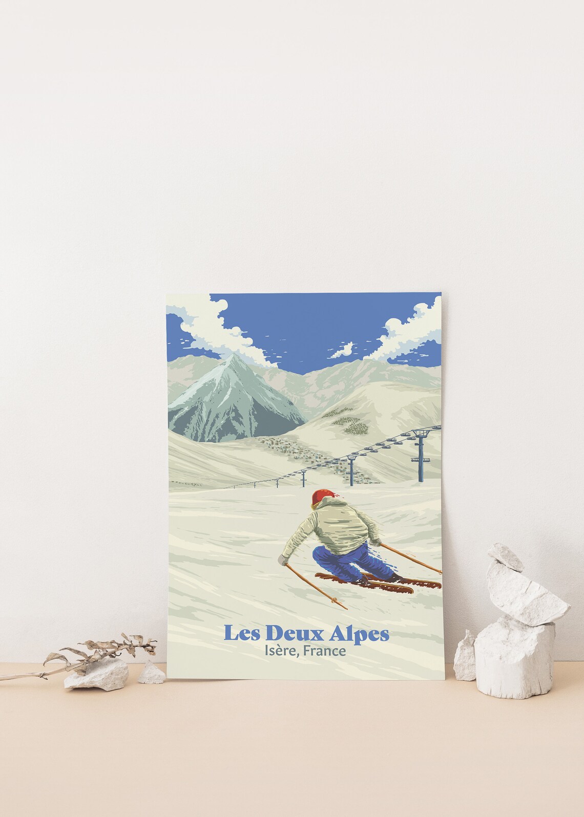 Les Deux Alpes Vintage Ski Resort Travel Poster - Image 4