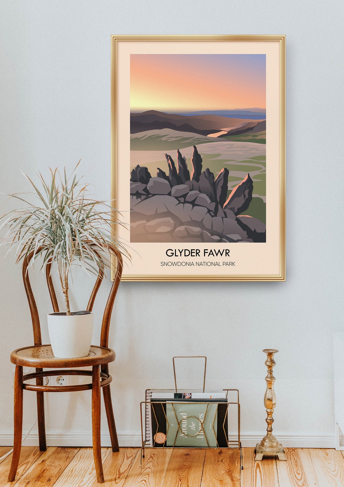 Glyder Fawr Snowdonia Sunset Rocky Summit Ridge Panorama Poster - Image 2