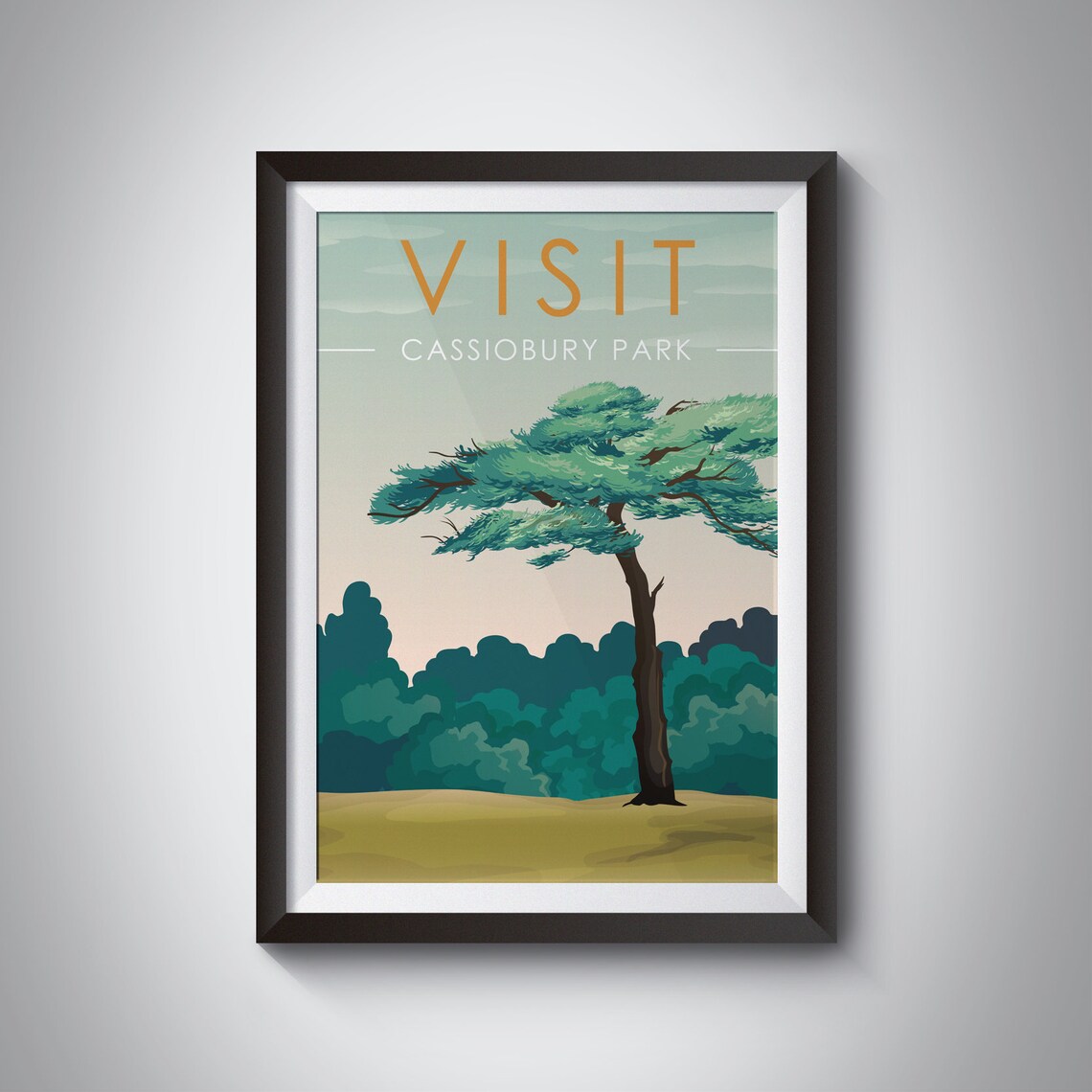 Cassiobury Park Travel Poster, Watford Nature Art Print