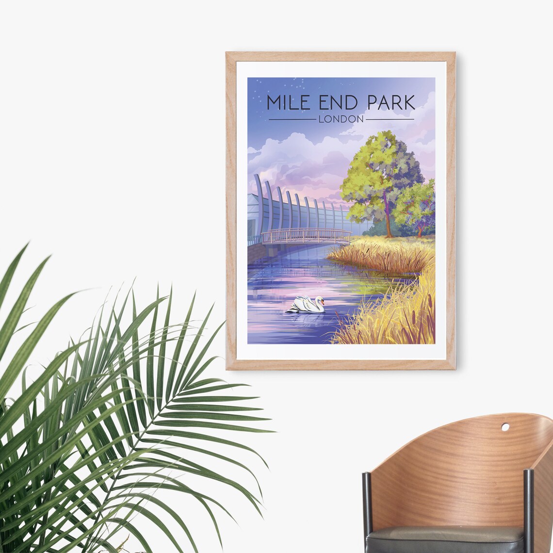 Mile End Park, East London Travel Poster Print - Image 3