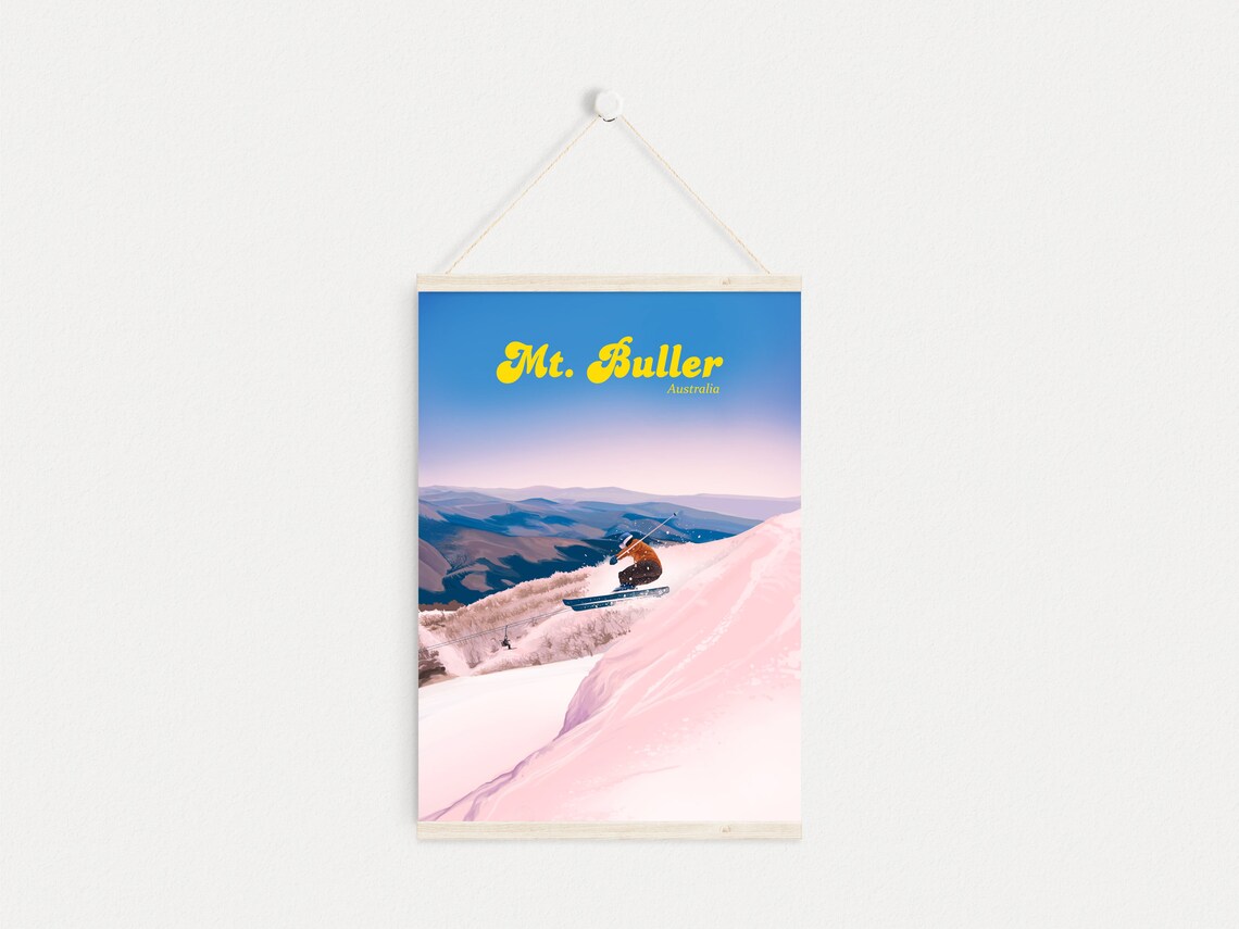Mt Buller Vintage Ski Poster, Victorian Alps Travel Poster - Image 4