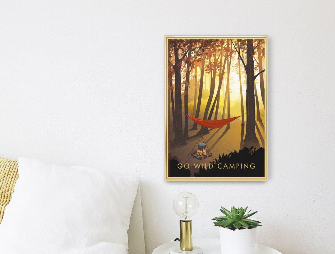 Go Wild Camping Vintage Travel Poster - Image 3