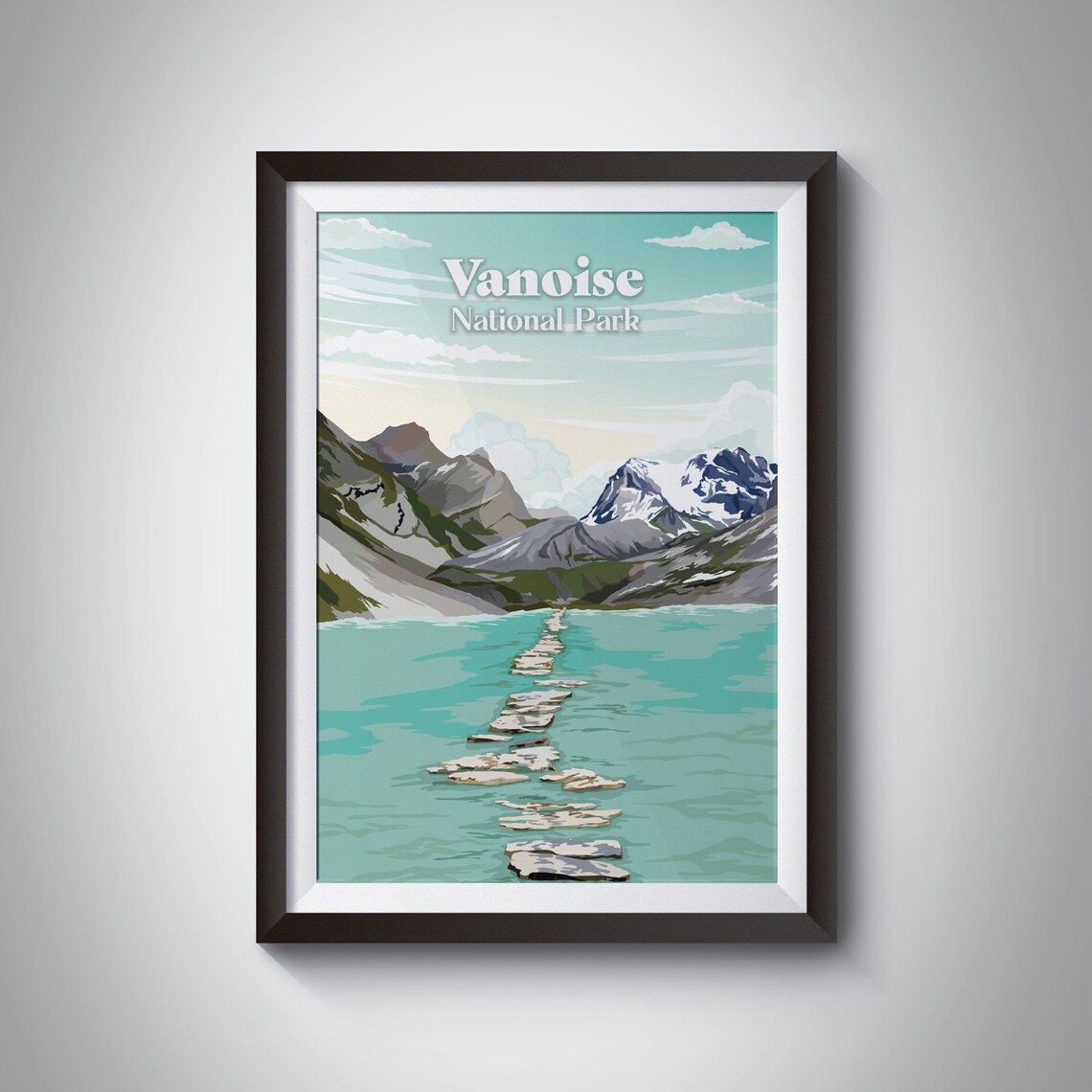 Vanoise National Park France Travel Poster, Alps
