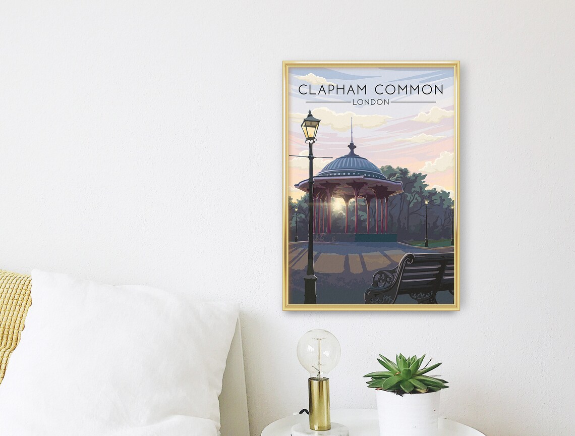 Clapham Common Vintage London Parks Art Print - Image 3
