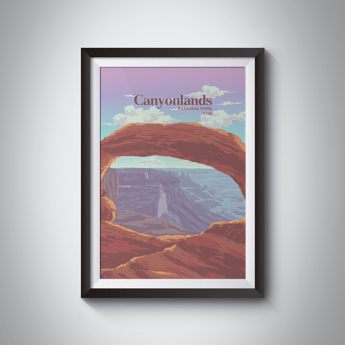 Canyonlands Mesa Arch National Park Utah Vintage Travel Poster