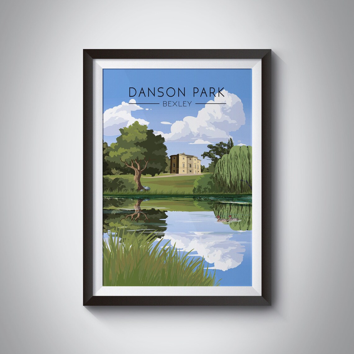 Danson Park Vintage Travel Poster, South East London