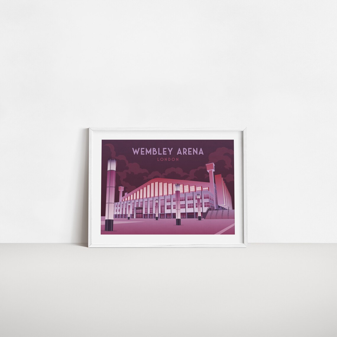 Wembley Arena London Night Iconic Music Venue Retro Travel Poster - Image 2