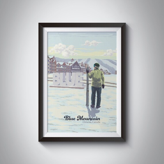 Blue Mountain Ski Resort Vintage Travel Poster