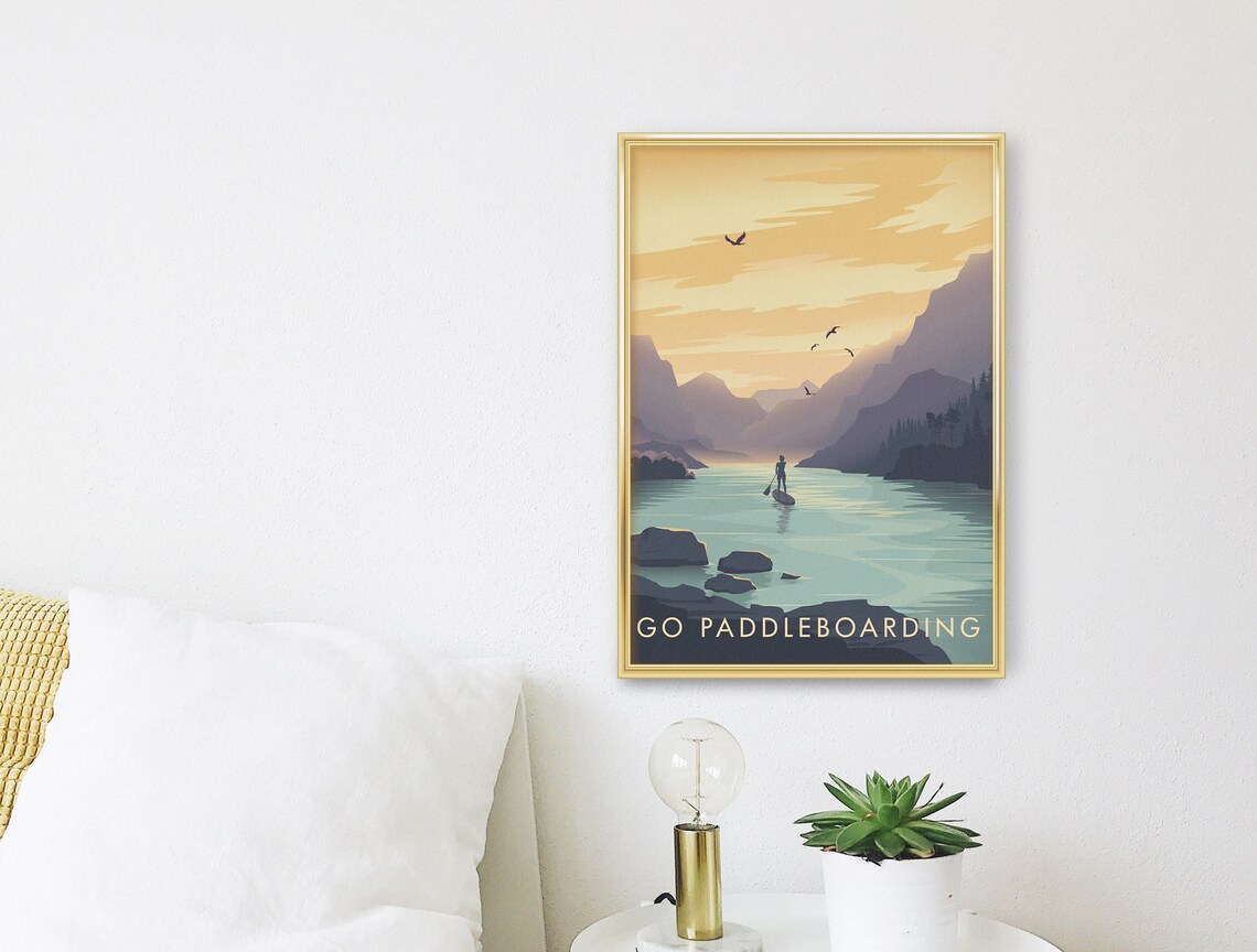 Go Paddle Boarding Travel Poster, Outdoor Adventure - Image 3
