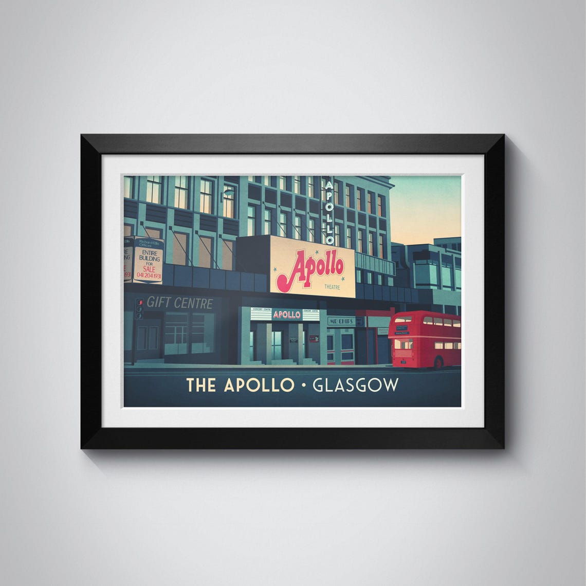 Glasgow Apollo Poster Scotland Nightlife Iconic Music Venue Wall Art Vintage Concert Poster Decor Glasgow Nightclub Apollo Nightclub