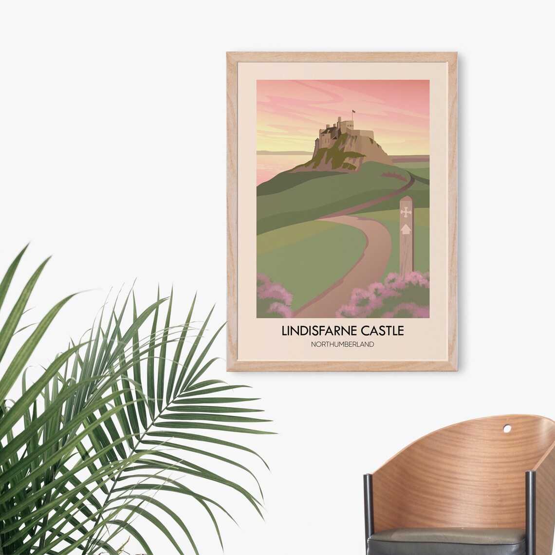 Lindisfarne Castle Vintage Travel Poster, Northumberland - Image 3