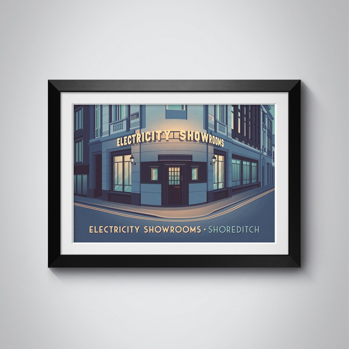 Electricity Showrooms Shoreditch Night London Iconic Venue Poster